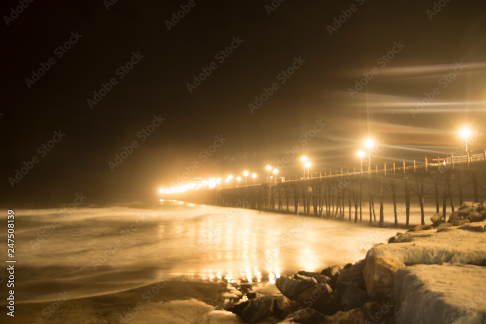 oceanside california  on the beach night