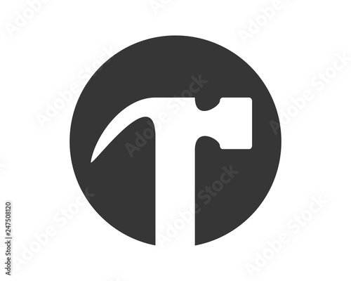hammer handyman logo icon template