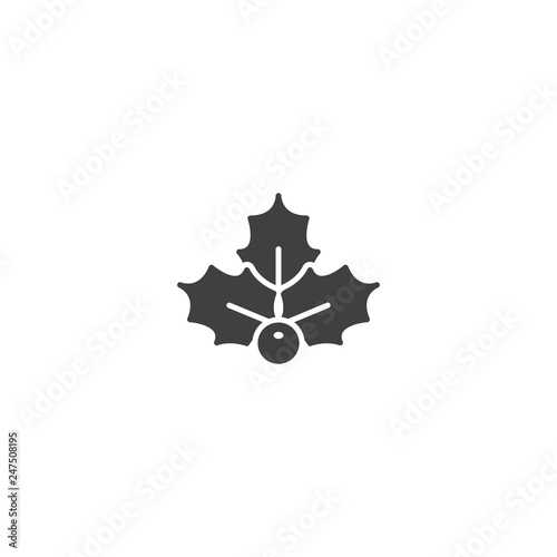 Christmas holly berry icon vector