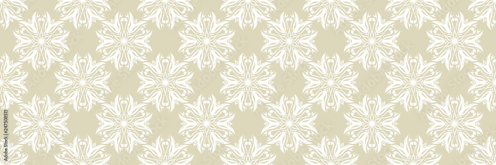 Floral seamless pattern. White on olive green background Floral seamless pattern. White on olive green background