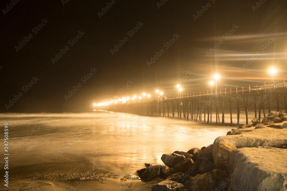 oceanside california  on the beach night