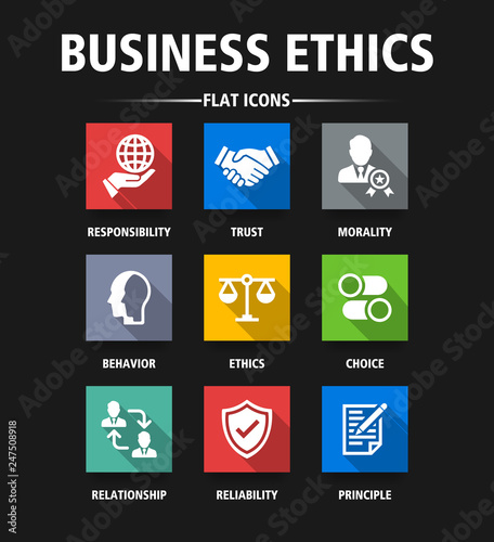 BUSINESS ETHICS FLAT ICONS
