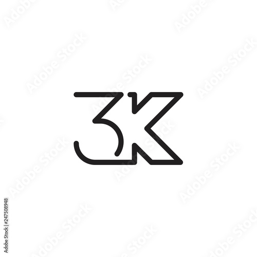 3k letter icon logo vector template