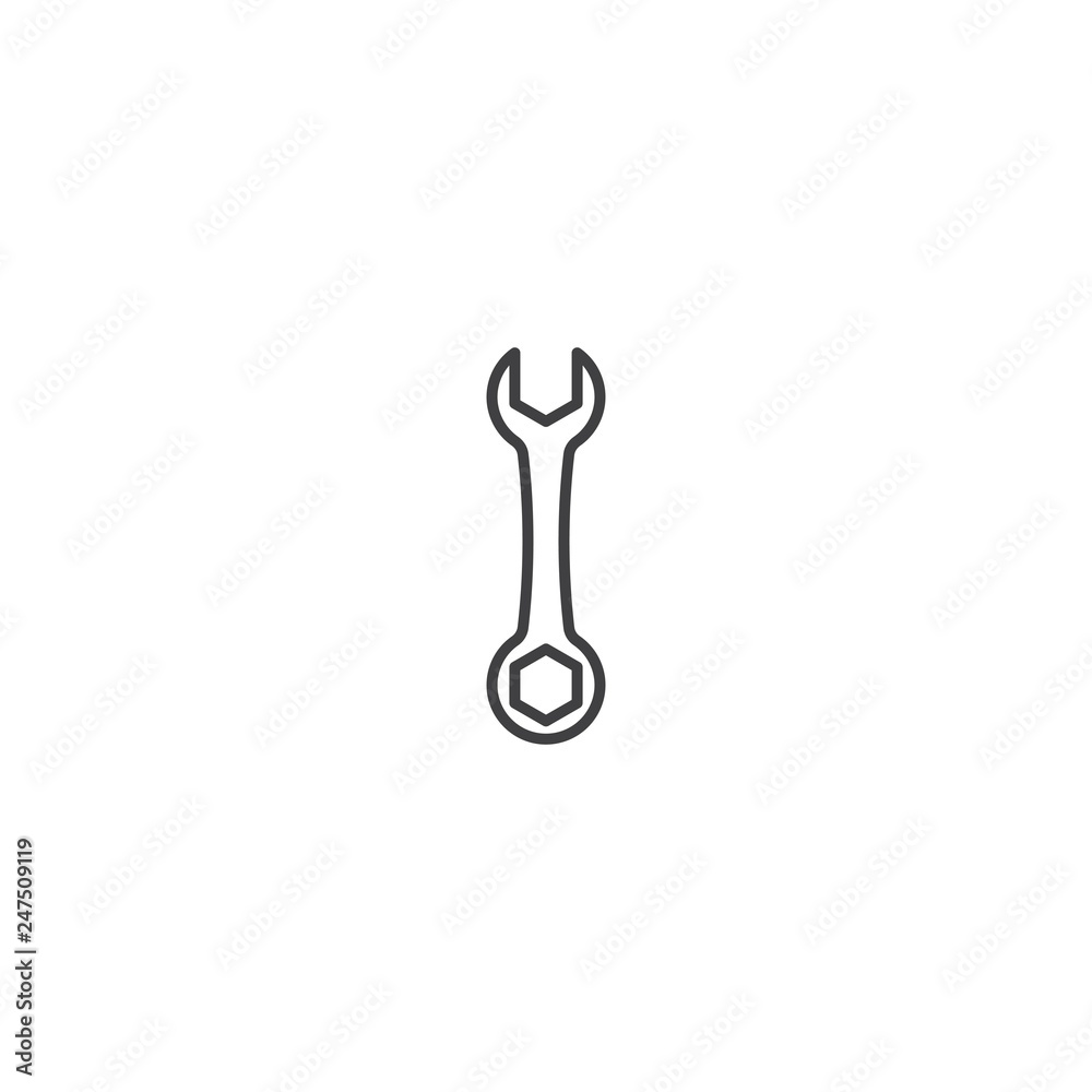 wrench line icon vector