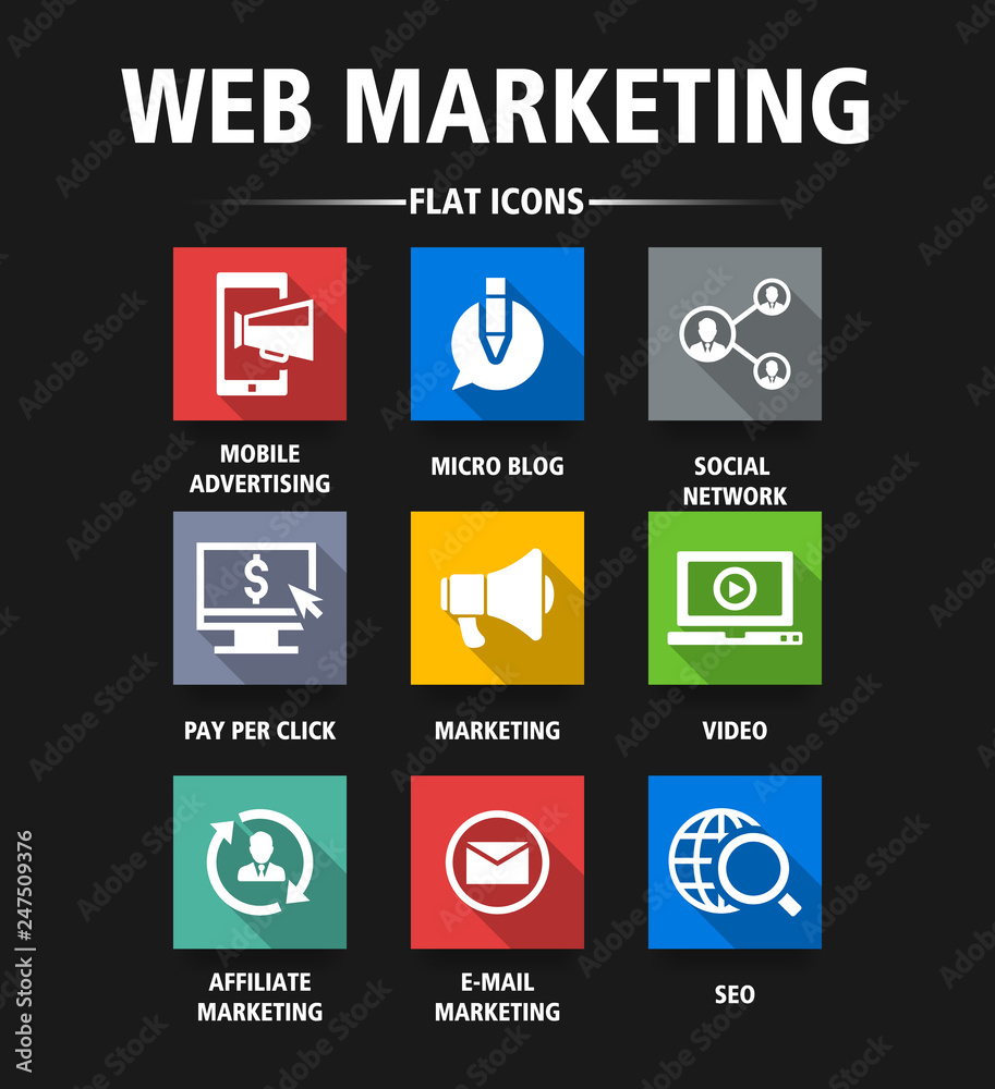 WEB MARKETING FLAT ICONS WEB MARKETING FLAT ICONS