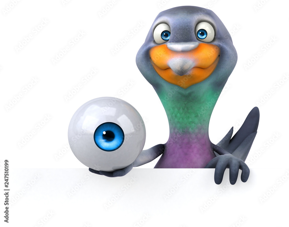 Fototapeta premium Fun pigeon - 3D Illustration