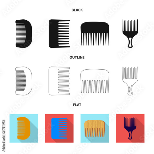 Vector design of brush and hair sign. Collection of brush and hairbrush vector icon for stock.