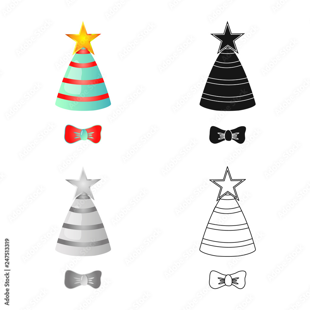 Vector design of party and birthday sign. Collection of party and celebration stock vector illustration.