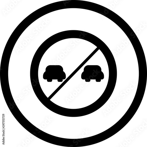 Vector Overtaking prohibited Icon