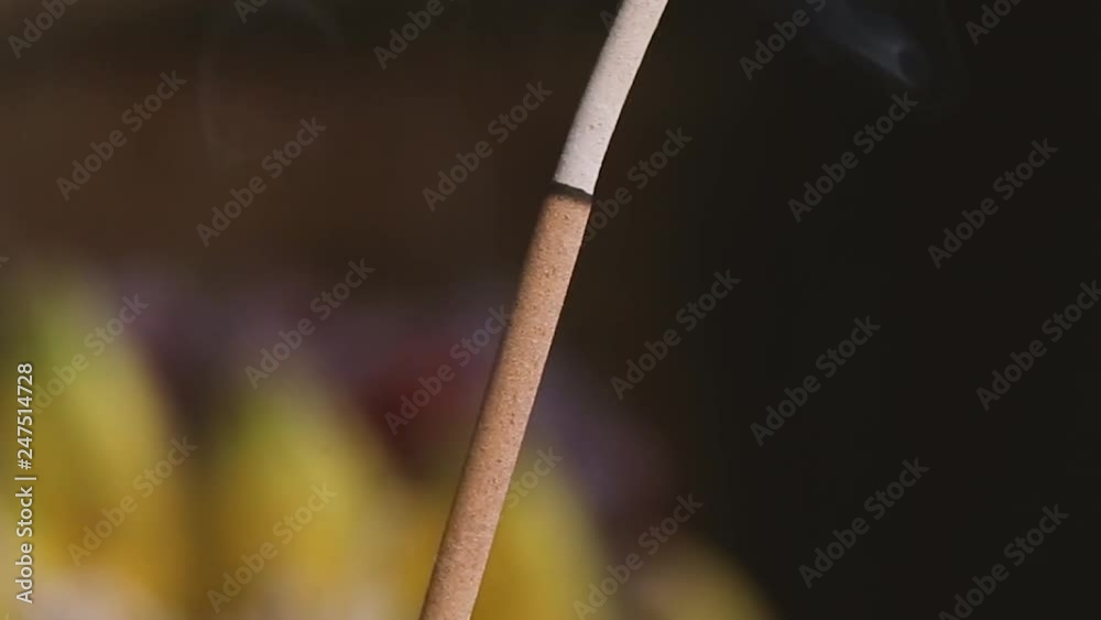 The Incense stick and smoke from incense burning. The Incense stick and smoke from incense burning.