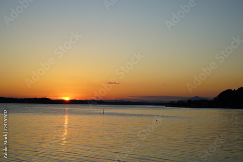 涸沼の夕景