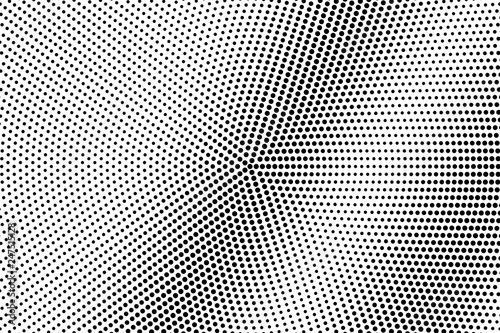 Black dots on white background. Sparse perforated surface. Centered halftone vector texture. Diagonal dotwork gradient