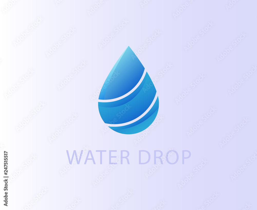 Blue water drop. Design element, logo, icon Blue water drop. Design element, logo, icon