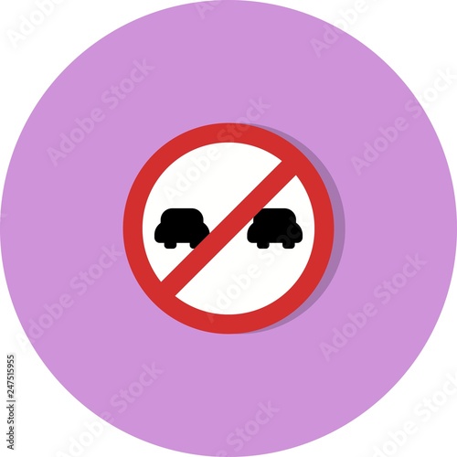 Vector Overtaking prohibited Icon