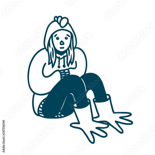 Doodle sad chick