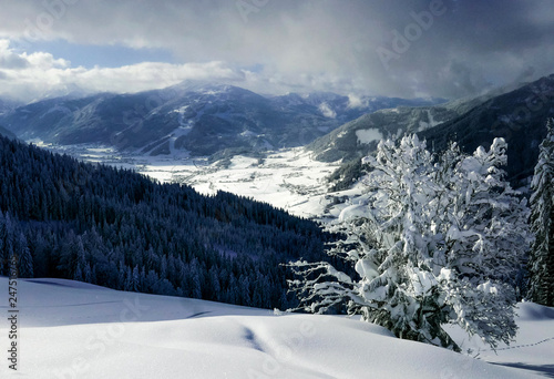 winter valley in the Austrian Alps