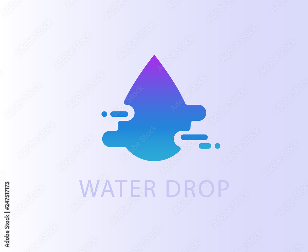 Stylized drop, water movement symbol, logo, icon Stylized drop, water movement symbol, logo, icon