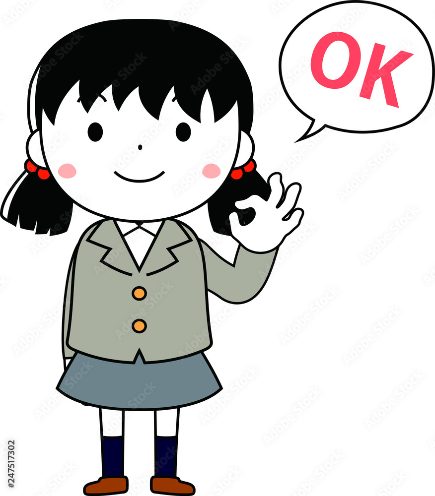 A cute pigtails female student expressing emotion A cute pigtails female student expressing emotion