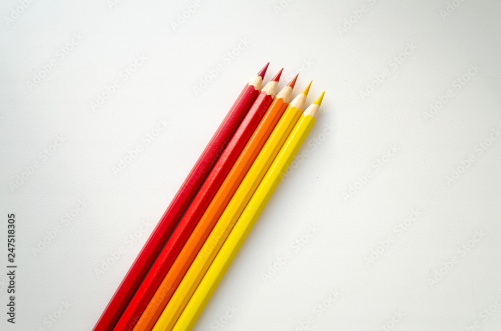 color pencils on white background color pencils on white background