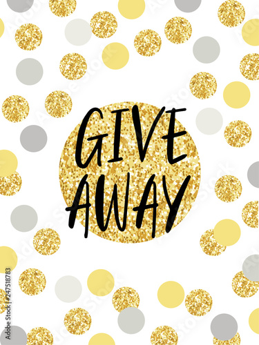 Eye-catching gold and silver glitter confetti frame Giveaway for promotion in social network