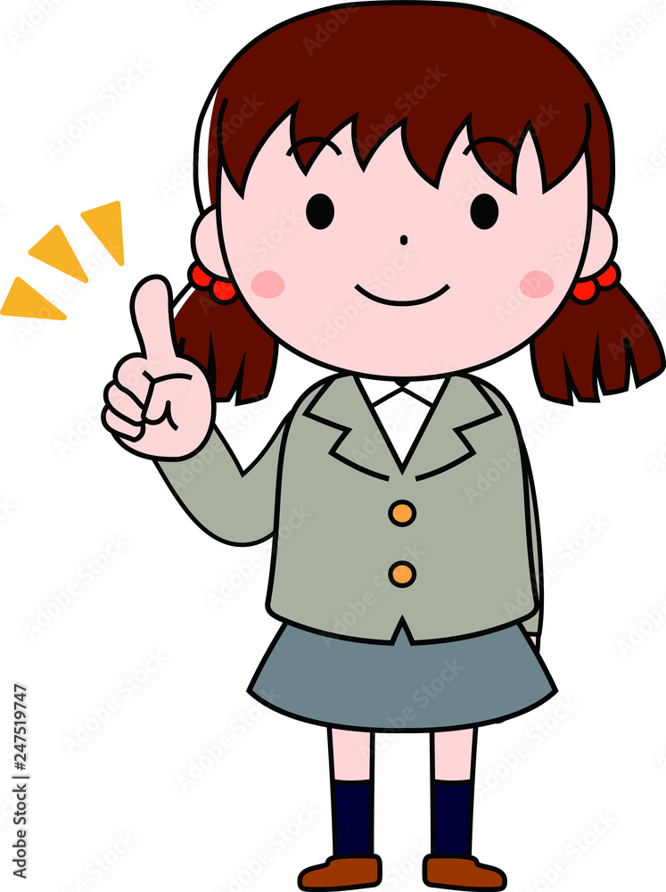A pigtails female student expressing emotion A pigtails female student expressing emotion