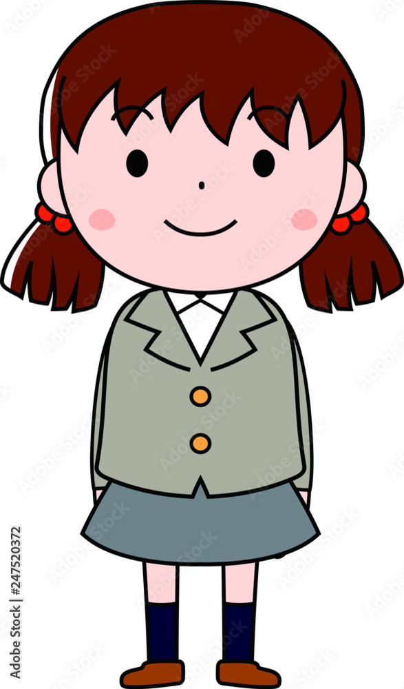 A pigtails female student expressing emotion A pigtails female student expressing emotion