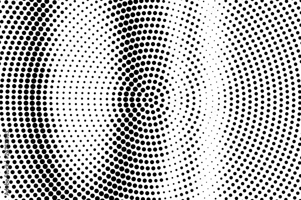 Black on white rough halftone texture. Vertical dotted gradient. Contrast dotwork surface for vintage effect.