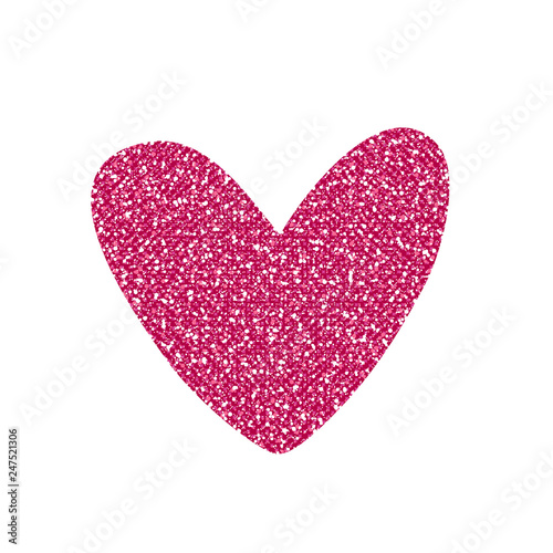 Red Glitter Heart. Vector