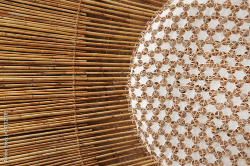 close up of bamboo wall texture for background 