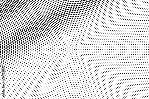 Black on white micro halftone vector texture. Digital optical illusion. Diagonal dotwork gradient for vintage effect.