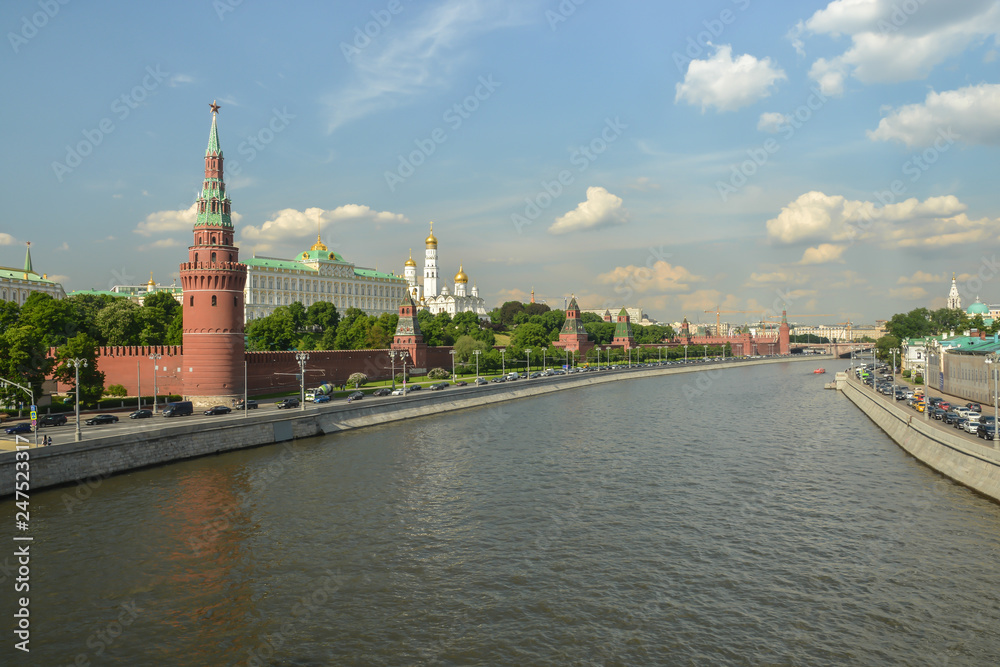 The Moscow Kremlin and the waterfront. The Moscow Kremlin and the waterfront.