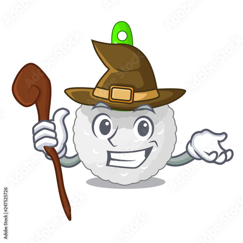 Witch toilet brush isolated in a cartoon