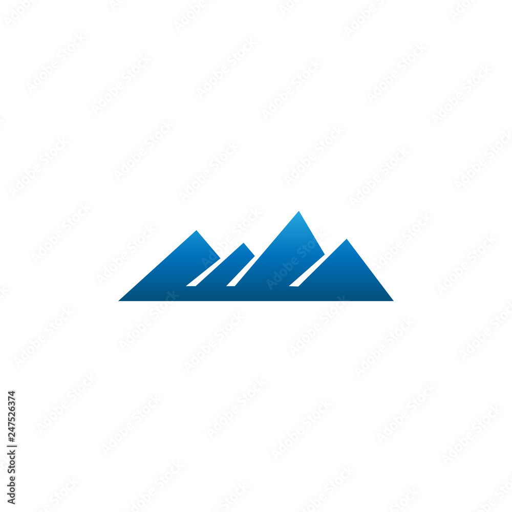 Minimal abstract mountain vector design. Simple mountain peak icon vector Minimal abstract mountain vector design. Simple mountain peak icon vector