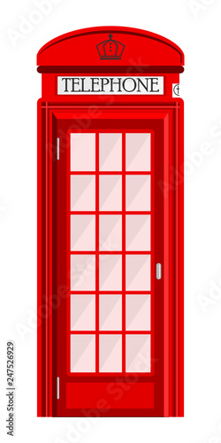 Street phone booth isolated on white background