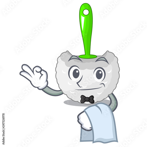 Waiter toilet brush isolated in a cartoon