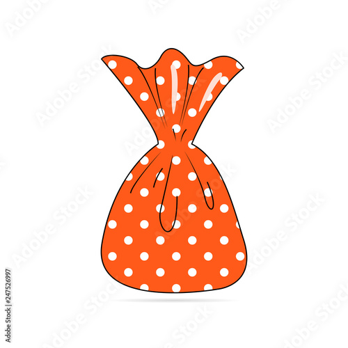 Candy in a orange wrapper