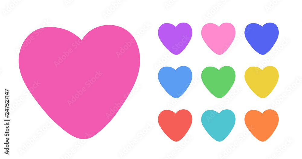 Cute Heart Set. Vector Cute Heart Set. Vector
