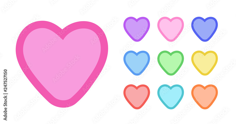 Cute Heart Set. Vector Cute Heart Set. Vector