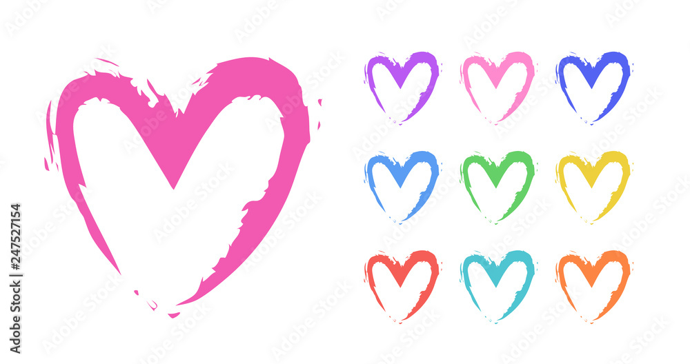 Cute Heart Set. Vector Cute Heart Set. Vector