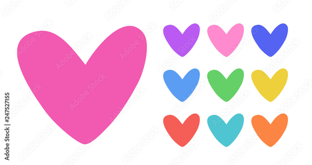 Cute Heart Set. Vector Cute Heart Set. Vector