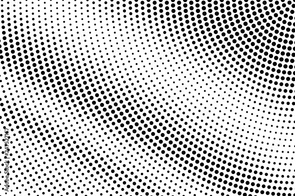 Black on white grunge halftone vector. Digital dotted texture. Grunge dotwork gradient. Monochrome halftone