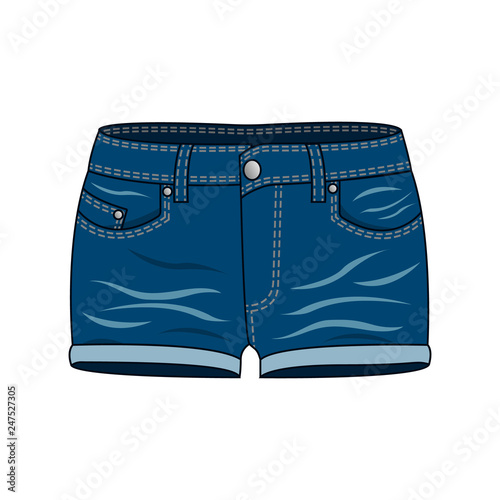 Women's clothing - blue denim shorts