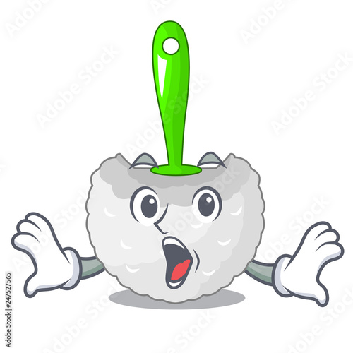 Surprised toilet brush isolated in a cartoon