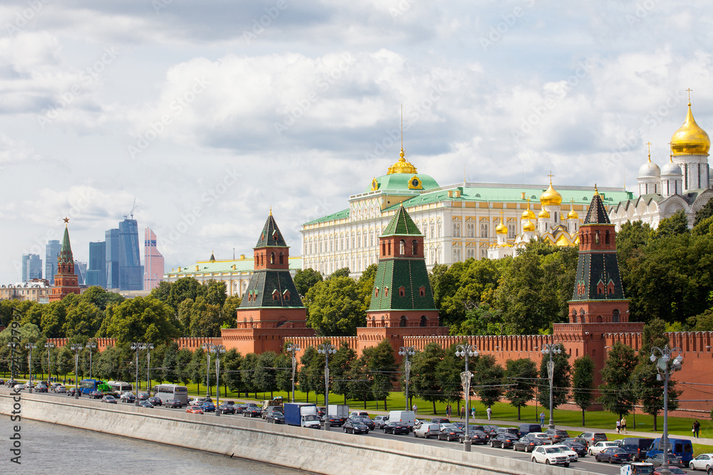 cityscape with Grand Kremlin Palace, Moscow, Russia