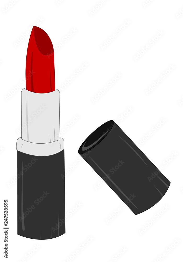 Womens red lipstick with black cup Womens red lipstick with black cup