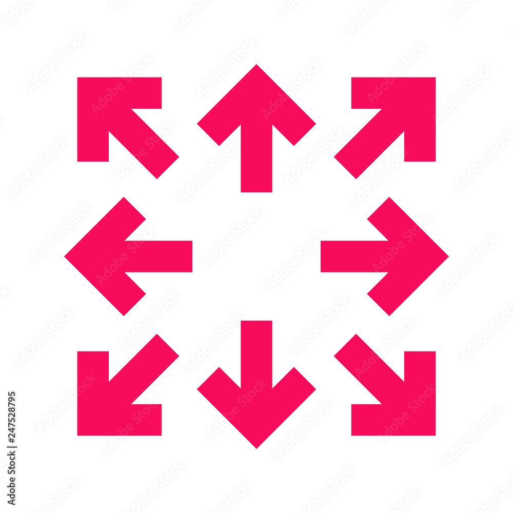 Crimson arrows in 8/eight different directions Crimson arrows in 8/eight different directions