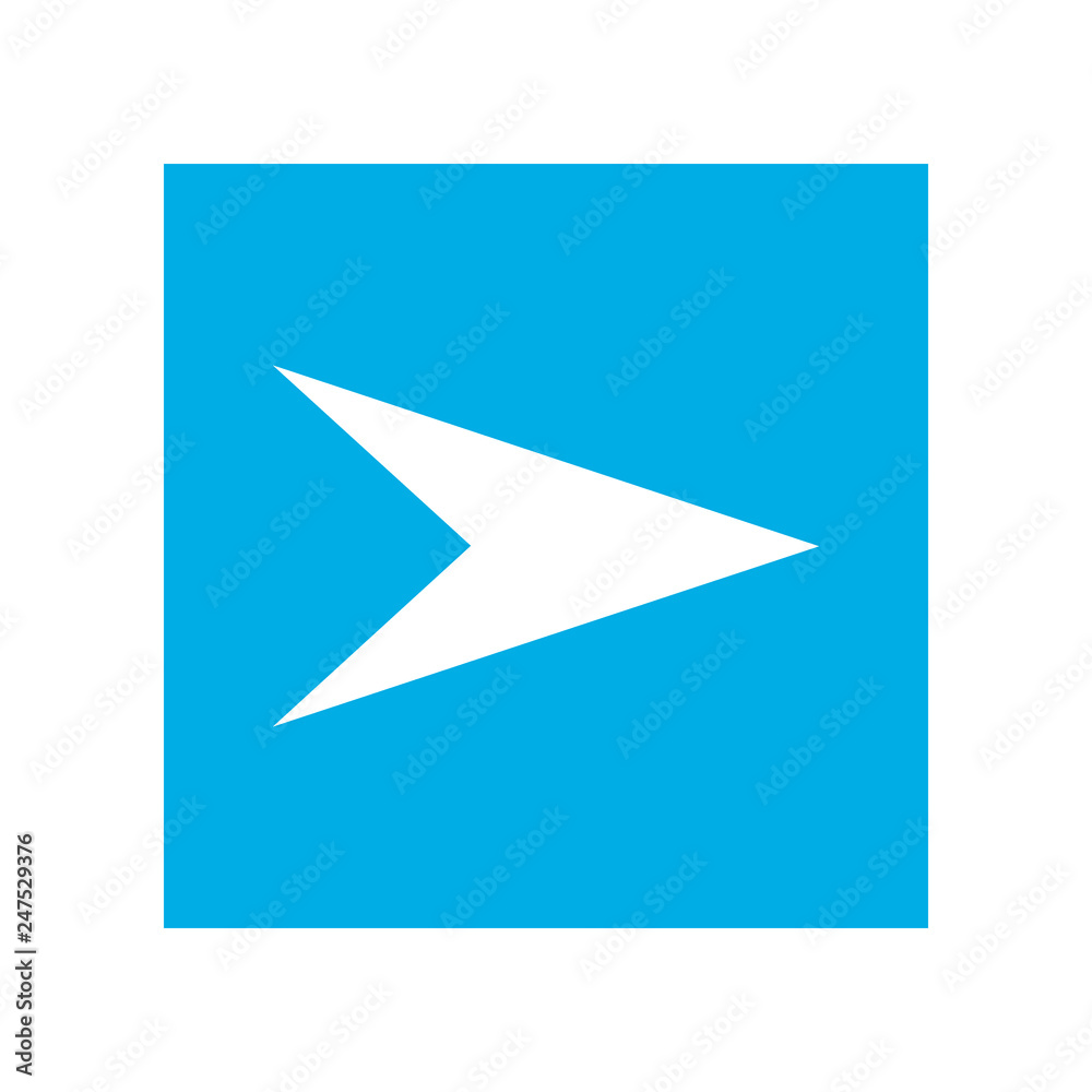 White right arrow in blue square White right arrow in blue square