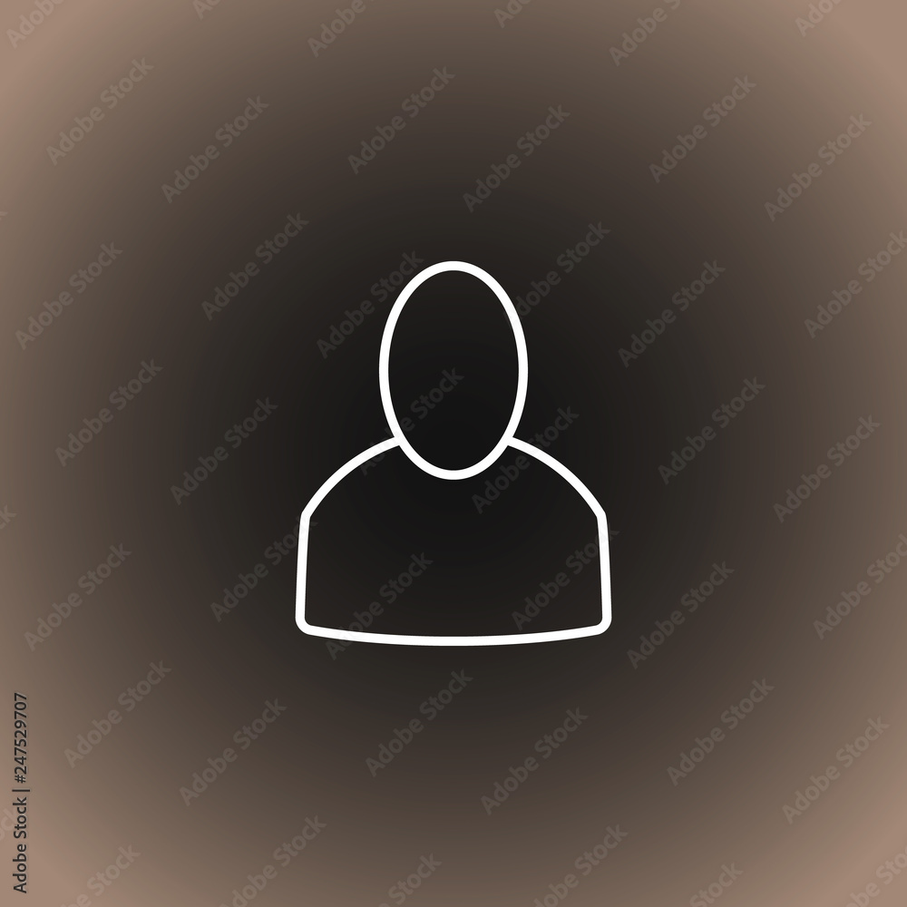 User icon on black/dark gray and beige gradient background.