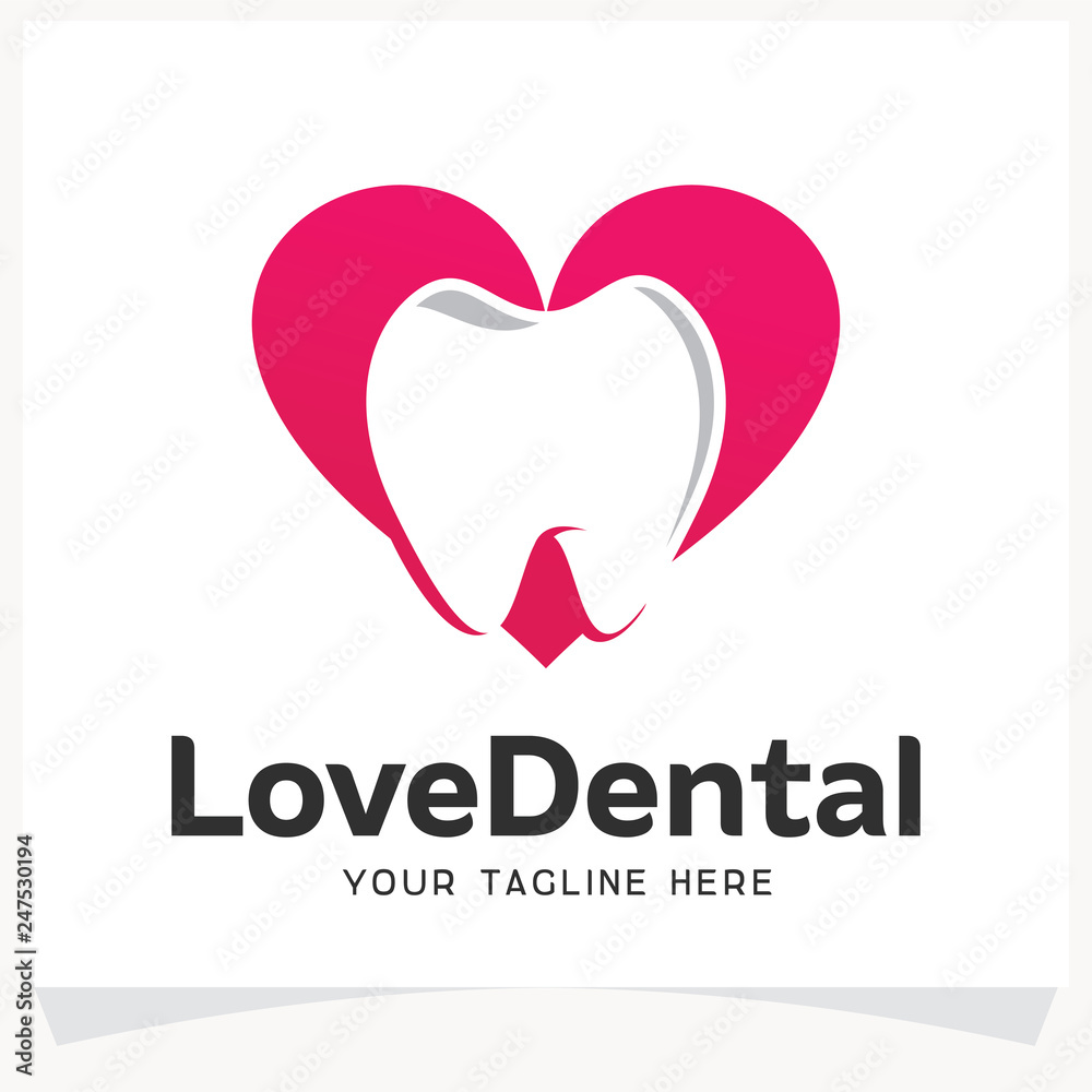 Love Dental Logo Design Template Inspiration