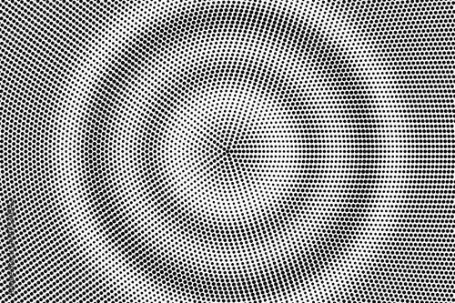 Black on white halftone vector. Round dotted texture. Frequent dotwork gradient. Monochrome halftone overlay